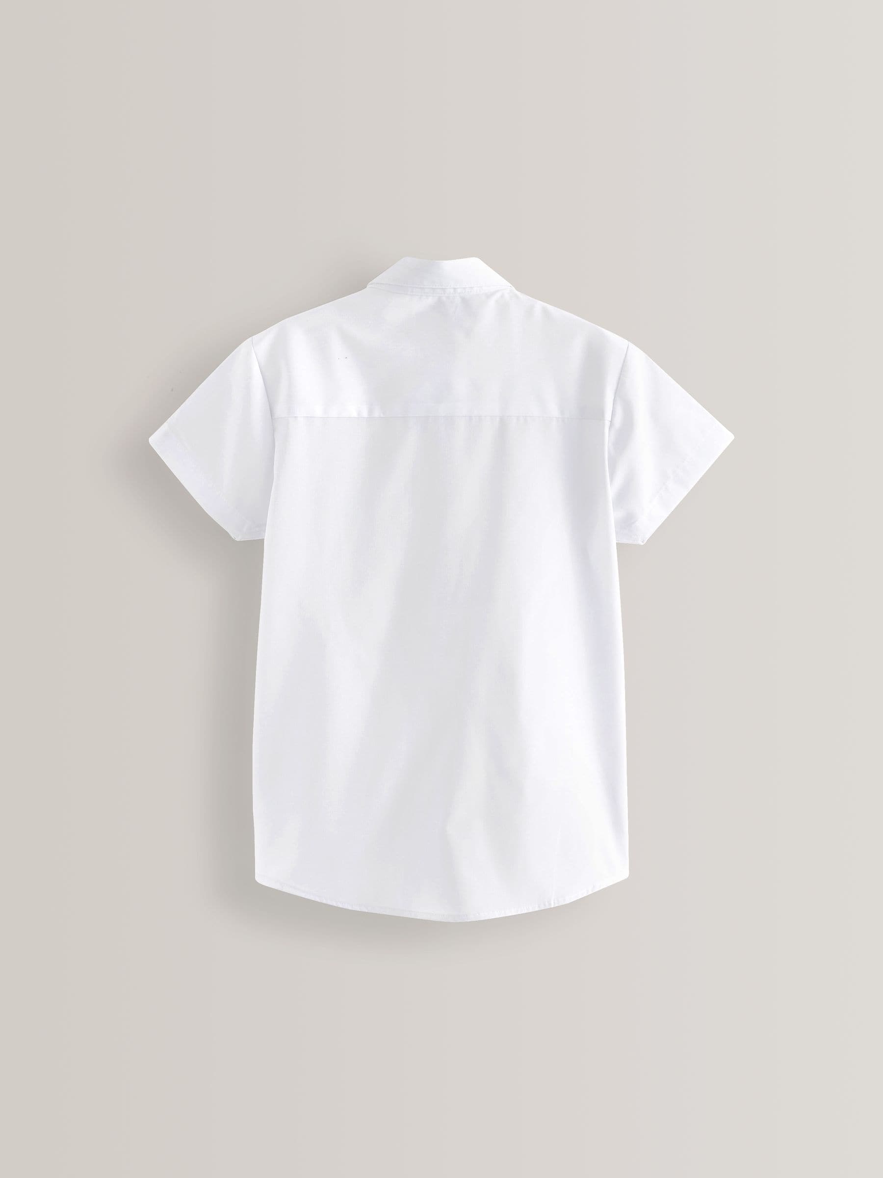 Buy White 2 Pack Short Sleeve Curved Collar School Shirt (3