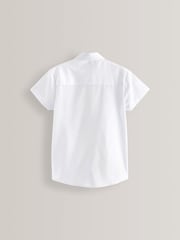 White 2 Pack Short Sleeve Curved Collar School Shirt (3-16yrs) - Image 3 of 6