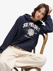 Superdry Blue Country Crest Hoodie - Image 5 of 7