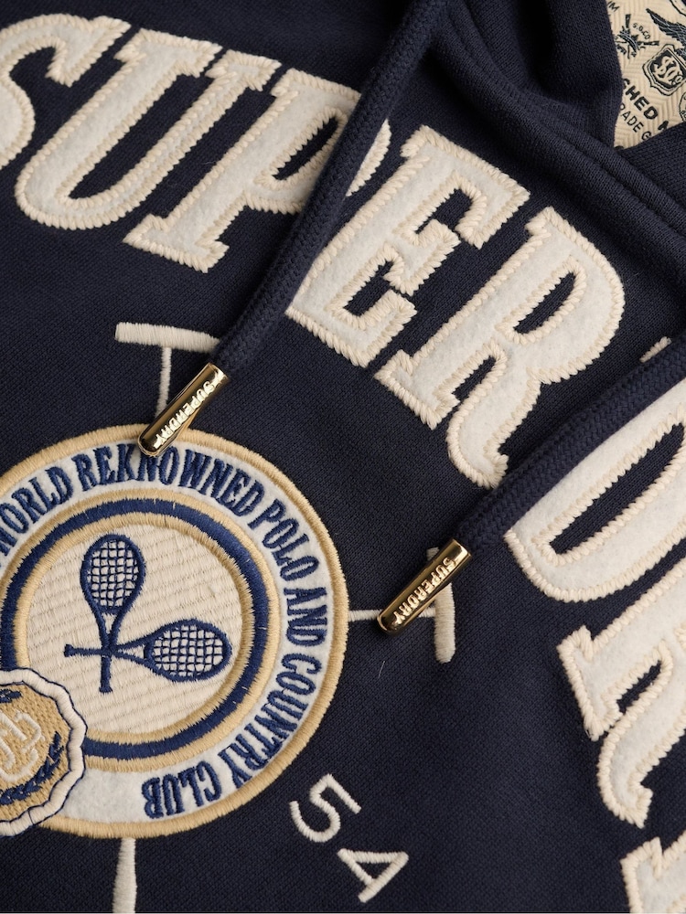 Superdry Blue Country Crest Hoodie - Image 7 of 7