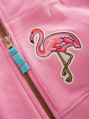 Boden Pink Badge Superstitch Hoodie - Image 3 of 3