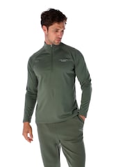 Ted Baker Sport Green Essentials 1/4 Zip Top - Image 1 of 4