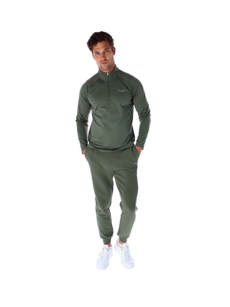 Ted Baker Sport Green Essentials 1/4 Zip Top - Image 2 of 4 Ted Baker Sport Green Essentials 1/4 Zip Top - Image 2 of 4