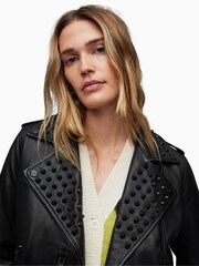 AllSaints Balfern Studded Biker Jacket - Image 2 of 8