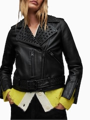 AllSaints Balfern Studded Biker Jacket - Image 6 of 8