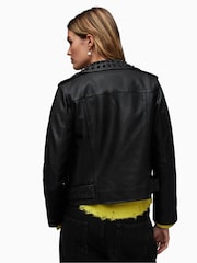 AllSaints Balfern Studded Biker Jacket - Image 7 of 8