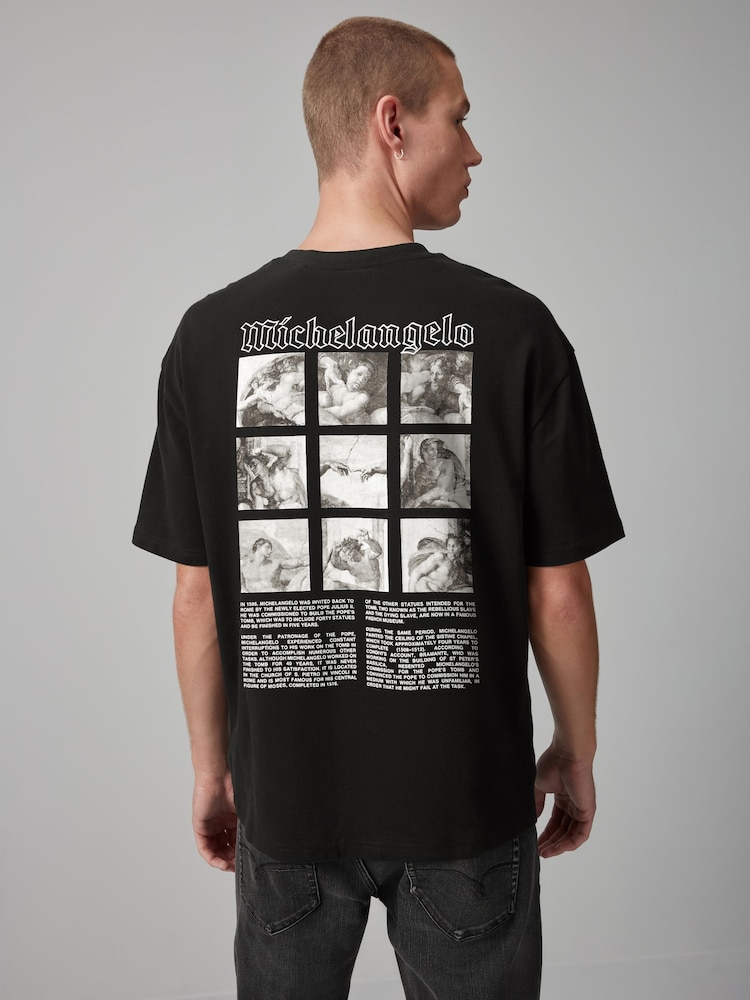 Michel-Ange noir - Standard - Artist License 100% Cotton T-Shirt - Image 2 of 9