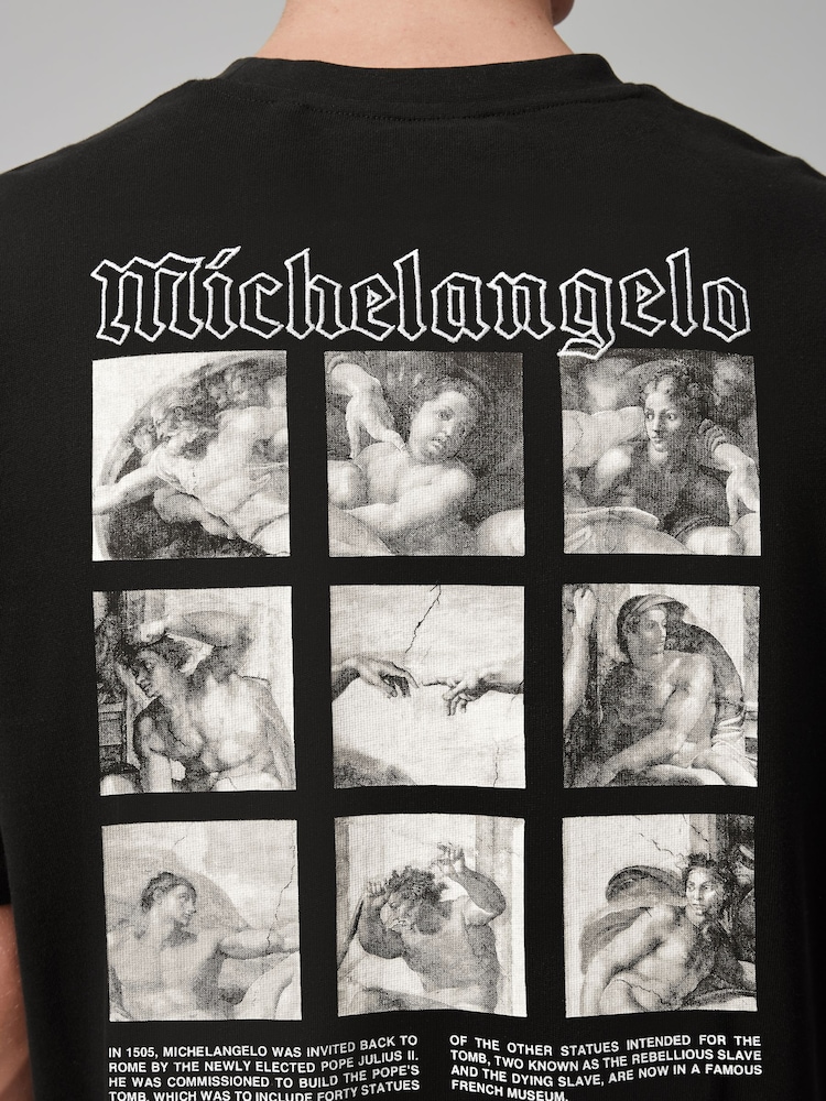 Michel-Ange noir - Standard - Artist License 100% Cotton T-Shirt - Image 5 of 9