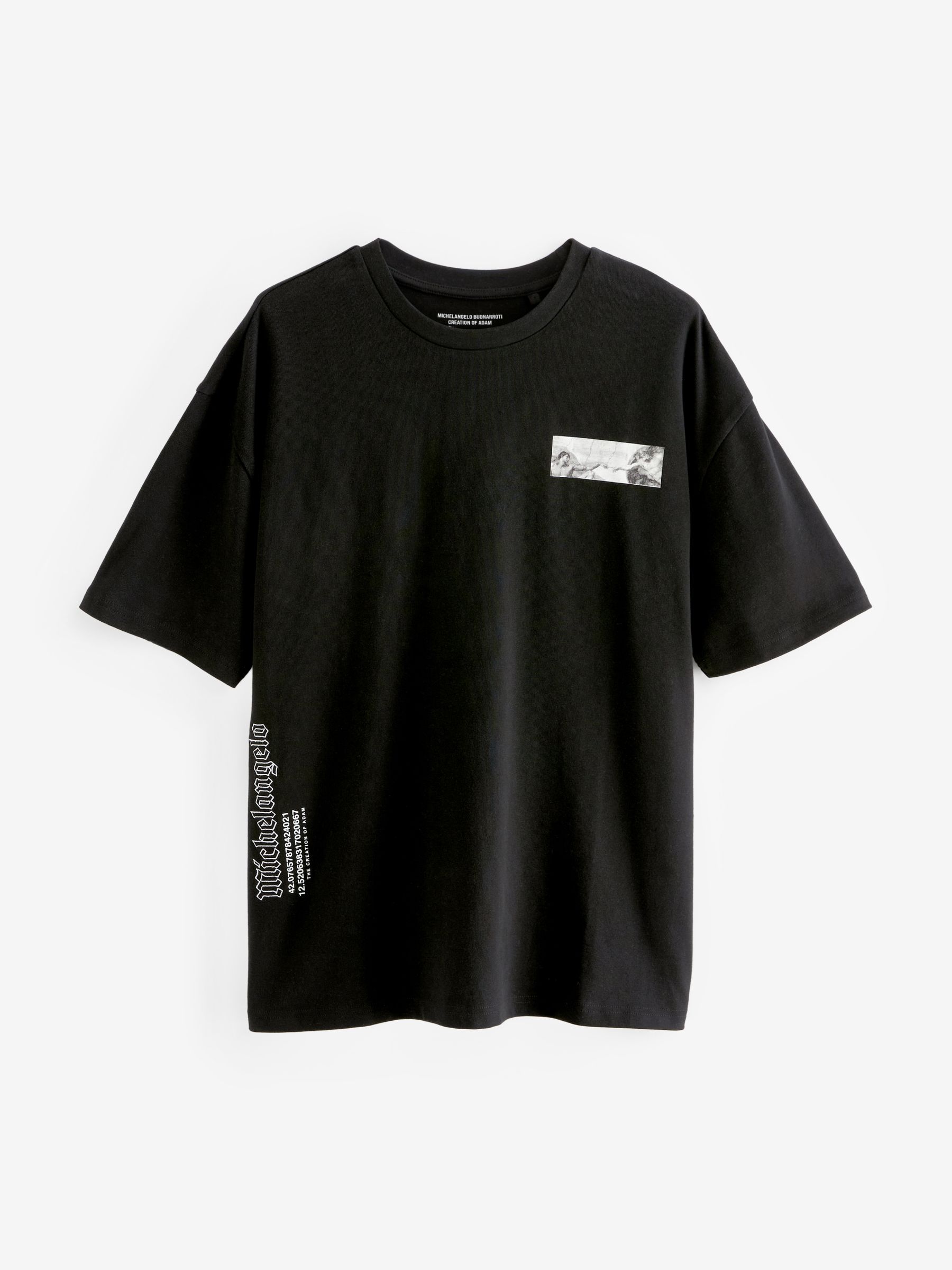 Buy Black Michelangelo Artist Licence T Shirt from Next Luxembourg