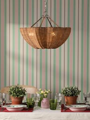 Joules Brown Braywick Rattan Pendant Ceiling Light - Image 1 of 6