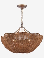 Joules Brown Braywick Rattan Pendant Ceiling Light - Image 3 of 6