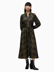 AllSaints Green Clanetta Toni Dress - Image 1 of 8