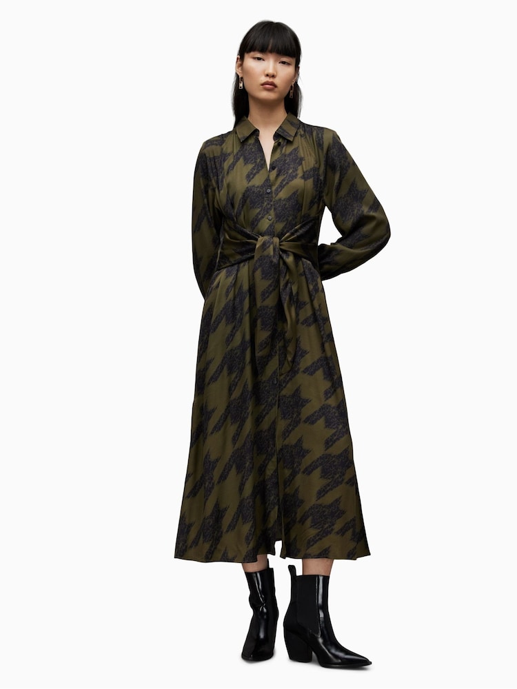 AllSaints Green Clanetta Toni Dress - Image 1 of 8