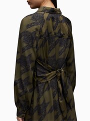 AllSaints Green Clanetta Toni Dress - Image 6 of 8