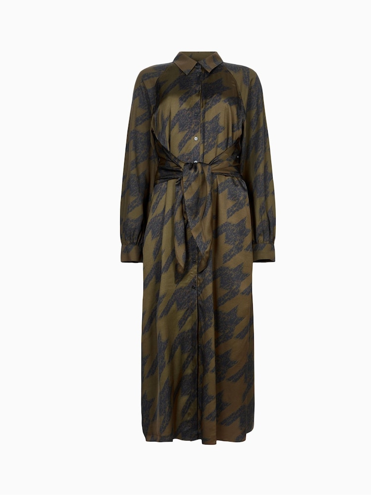 AllSaints Green Clanetta Toni Dress - Image 8 of 8