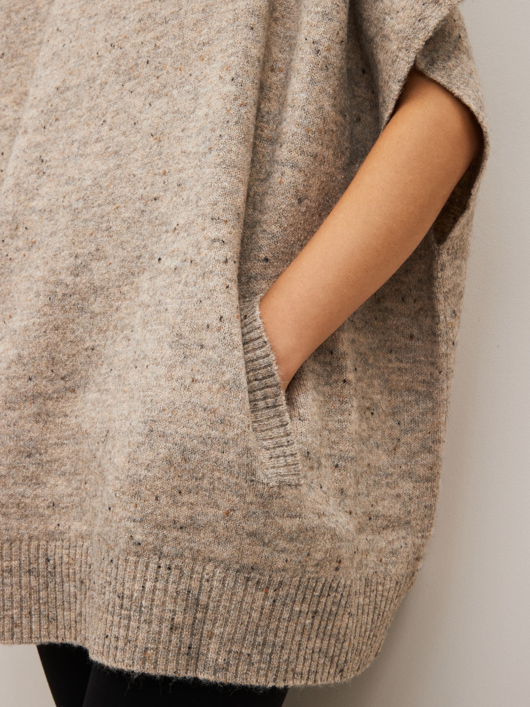 Buy Grey Neppy Roll Neck Poncho Jumper from Next Netherlands