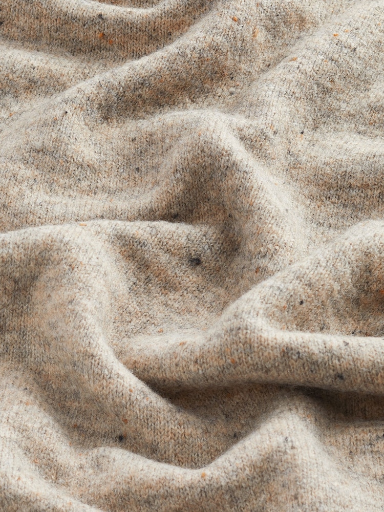 Grigio - Maglione puntinato stile poncho con collo alto - Immagine 7 di 7