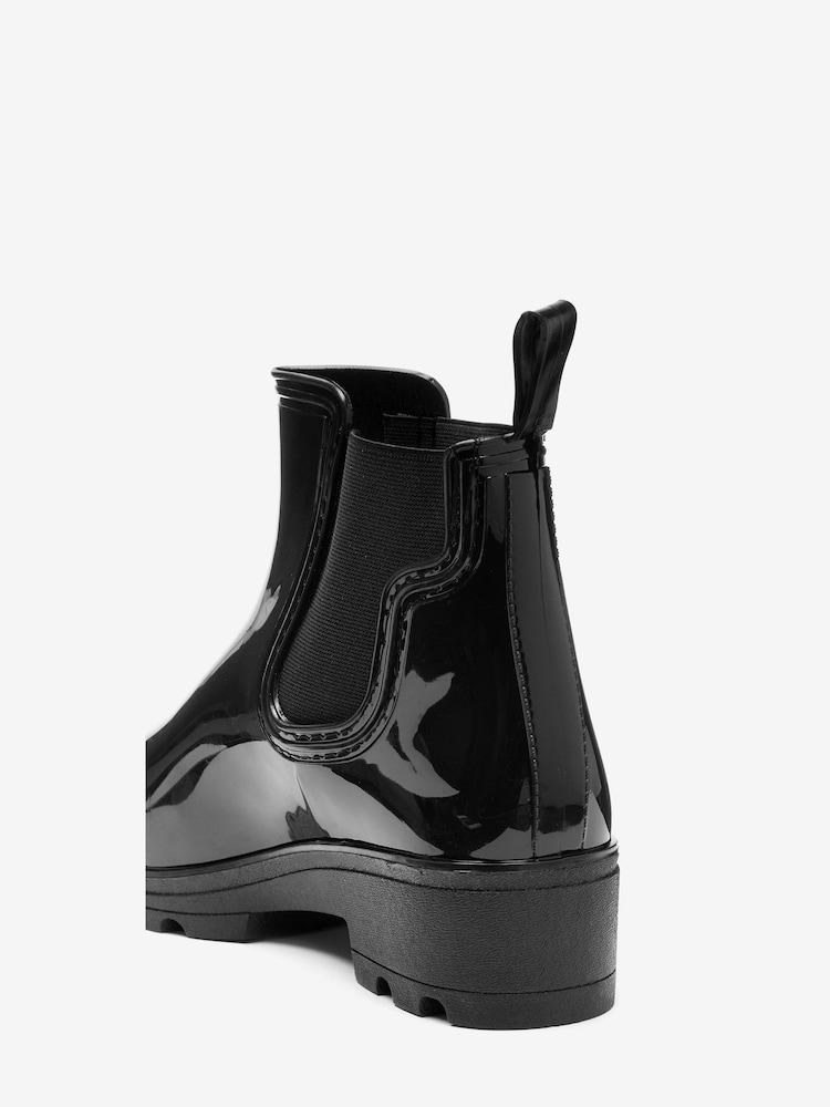 Black Patent Ankle Wellington Boots - Image 3 of 4