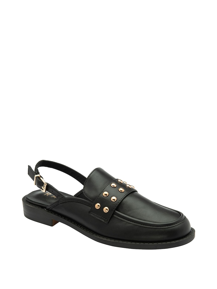 Ravel Black Flat Slingback Loafers - Image 1 of 4