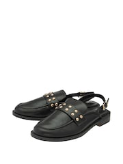 Ravel Black Flat Slingback Loafers - Image 2 of 4