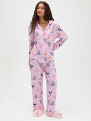 Conjunto de pijama largo de gato y luna de Boux Avenue - Imagen 2 de 7
