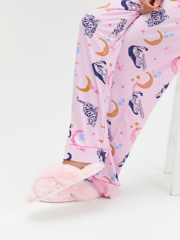 Conjunto de pijama largo de gato y luna de Boux Avenue - Imagen 7 de 7