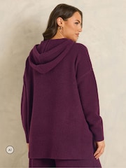 Evans Purple Knitted Hoodie - Image 3 of 6