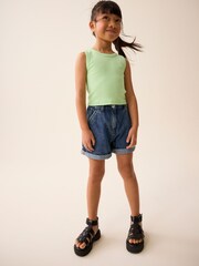 Lime Green Boxy Rib Vest (3-16yrs) - Image 2 of 7