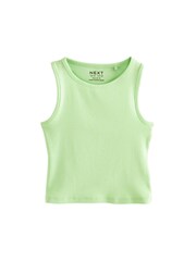 Lime Green Boxy Rib Vest (3-16yrs) - Image 5 of 7