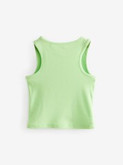 Lime Green Boxy Rib Vest (3-16yrs) - Image 6 of 7