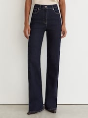 Reiss Dark Blue Andi High-Rise Bootcut Jeans - Image 3 of 7