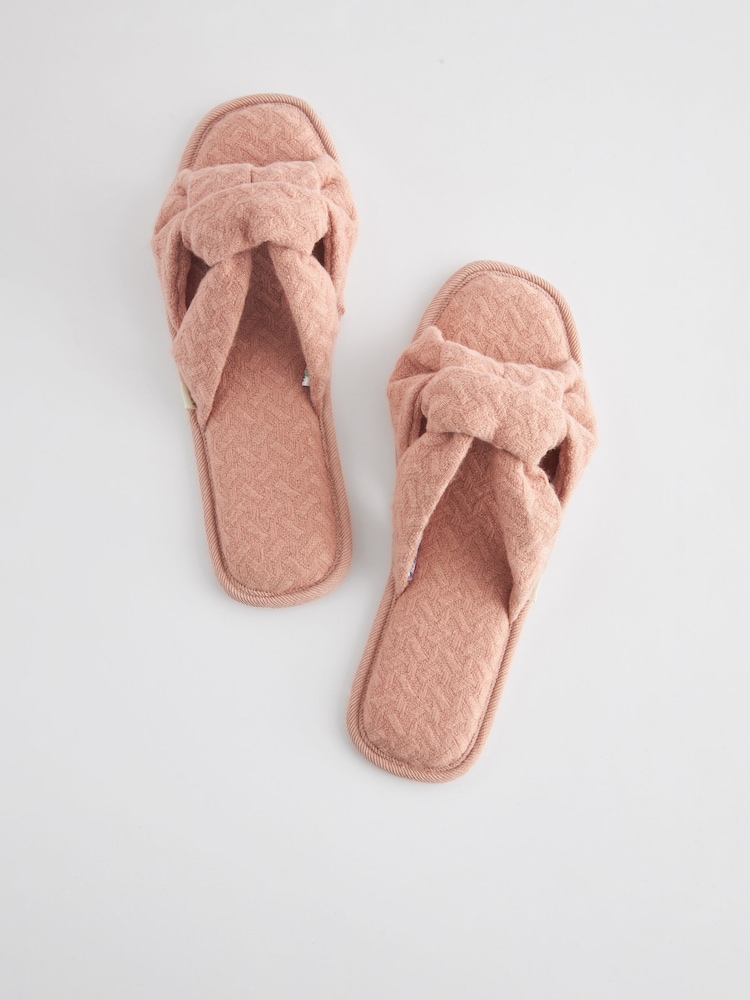 Pink Knot Textured Slider Slippers - Image 7 of 7 Pink Knot Textured Slider Slippers - Image 7 of 7