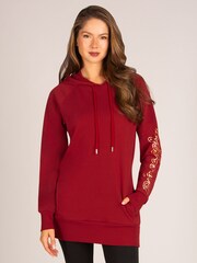 Pineapple Red Longline Logo Hoodie - Image 1 of 5