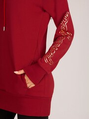 Pineapple Red Longline Logo Hoodie - Image 4 of 5
