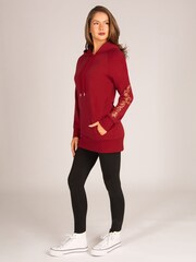 Pineapple Red Longline Logo Hoodie - Image 5 of 5