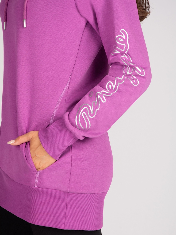 Pineapple Purple Longline Logo Hoodie - Image 5 of 5 Pineapple Purple Longline Logo Hoodie - Image 5 of 5