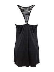 Pour Moi Black Rebel Back Lace Chemise - Image 4 of 4