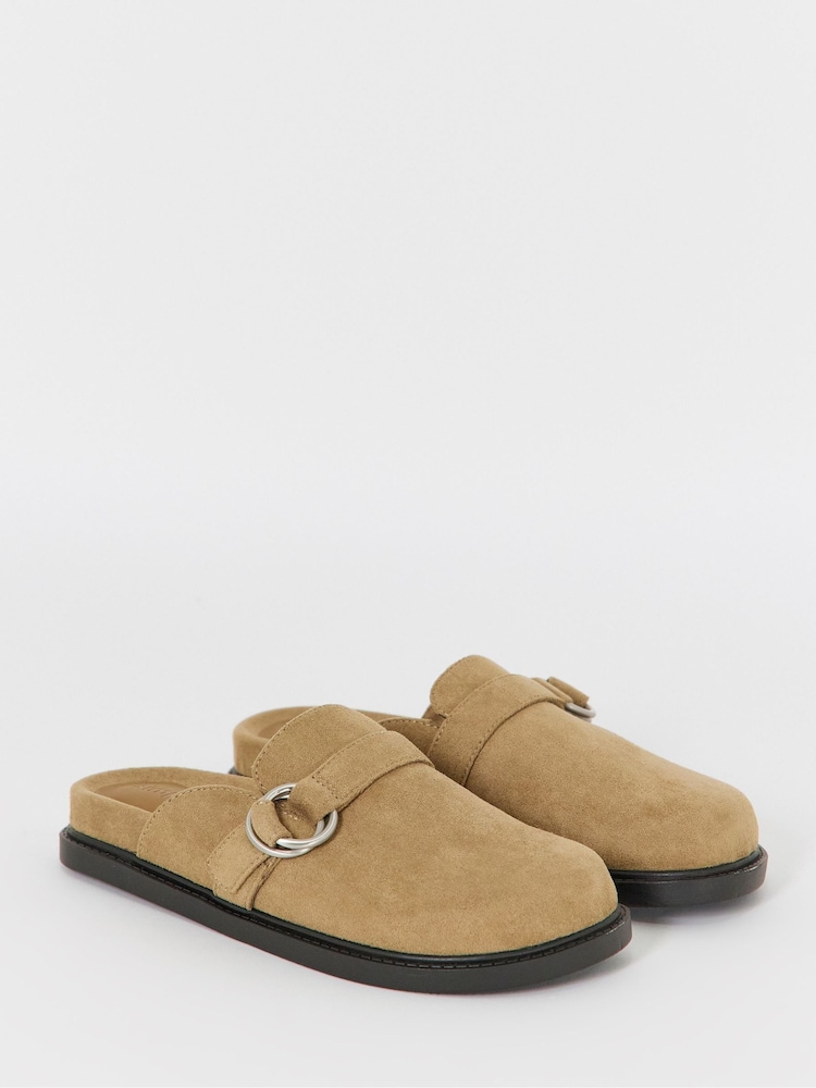 Simply Be Nude Wide Fit Buckle Detail Flat Mules - Image 2 of 4 Simply Be Nude Wide Fit Buckle Detail Flat Mules - Image 2 of 4