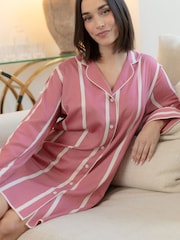 Fable and Eve Pink Printed Stripe Nightshirt - Image 1 of 4