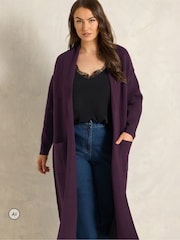 Evans Purple Premium Longline Coatigan - Image 1 of 6