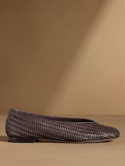 Braun - Russell & Bromley Porton gewebte Ballerinas - Bild 2 von 7