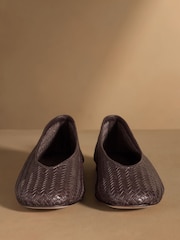 Braun - Russell & Bromley Porton gewebte Ballerinas - Bild 3 von 7