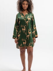 Fable and Eve Green Deer Print Nightshirt - Image 2 of 4