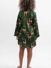 Fable and Eve Green Deer Print Nightshirt - Image 3 of 4