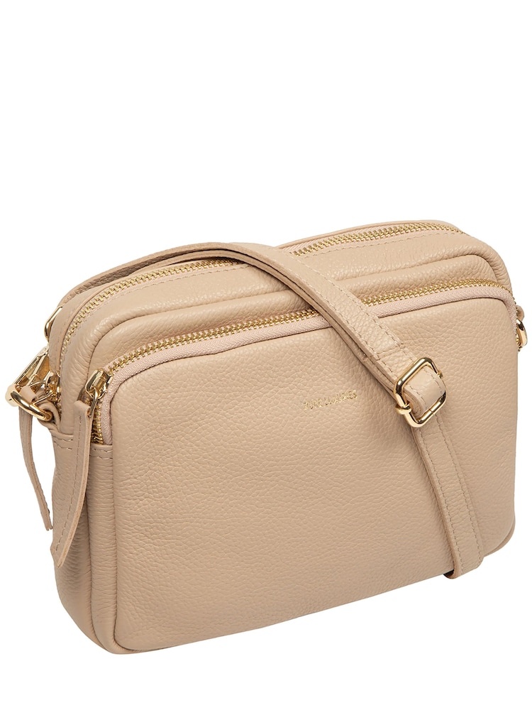 Natural - Bolso bandolera de piel 'Remi' de Pure Luxuries London - Imagen 6 de 6