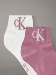 Calvin Klein White/Purple Jeans Monogram Socks 2 Pack - Image 2 of 2