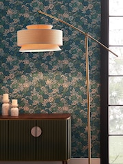 Clarke and Clarke Brass/Natural Loretta Floor Lamp - Image 1 of 4