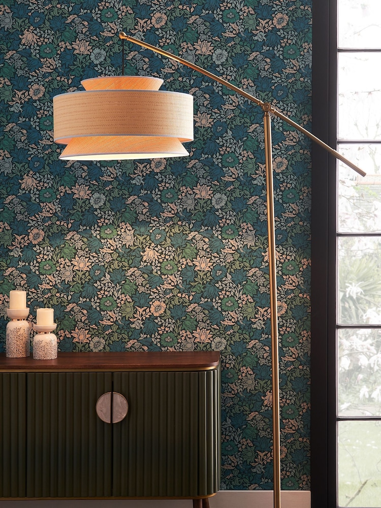 Clarke and Clarke Brass/Natural Loretta Floor Lamp - Image 1 of 4