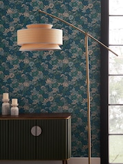 Clarke and Clarke Brass/Natural Loretta Floor Lamp - Image 2 of 4