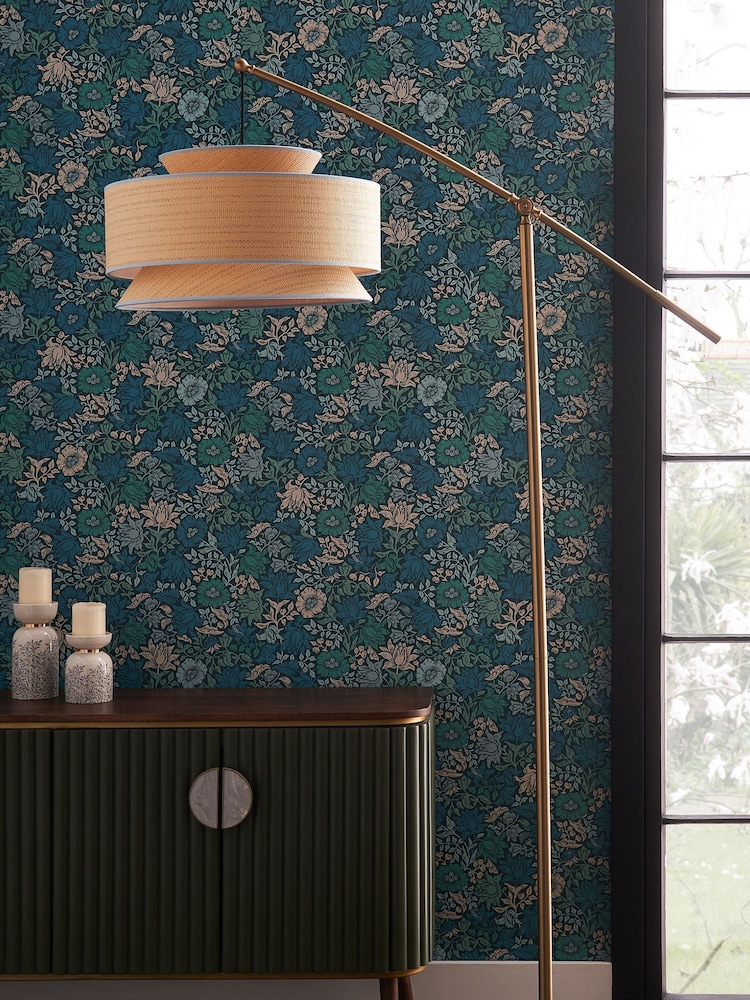 Clarke and Clarke Brass/Natural Loretta Floor Lamp - Image 2 of 4